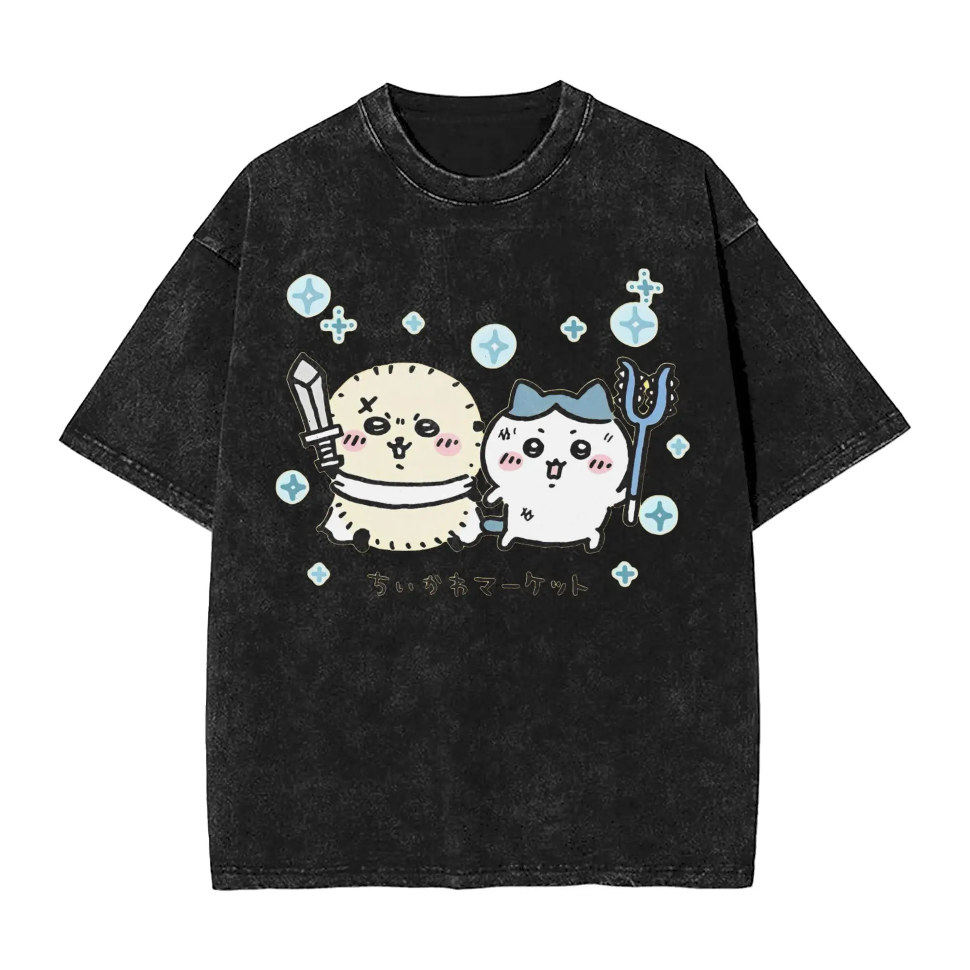 Kawaii Chiikaw Cute T-Shirt  Popular T Shirts Short Sleeve Streetwear Tops Beach Cotton O-Neck Big Size Top Tees