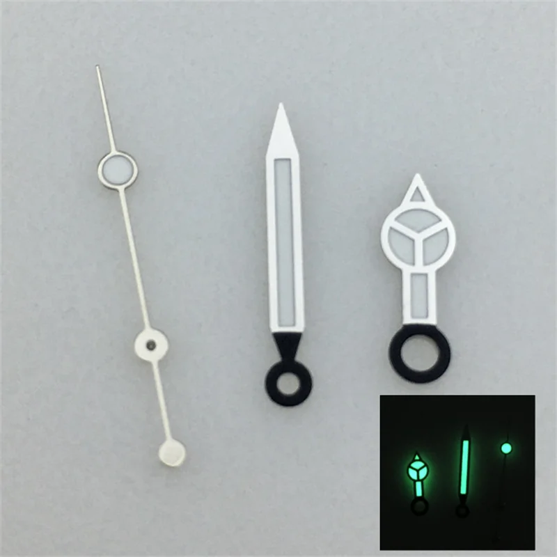 

New silver black watch pointer green luminous suitable for NH34 NH35 NH36 NH37 NH38 NH39 movement