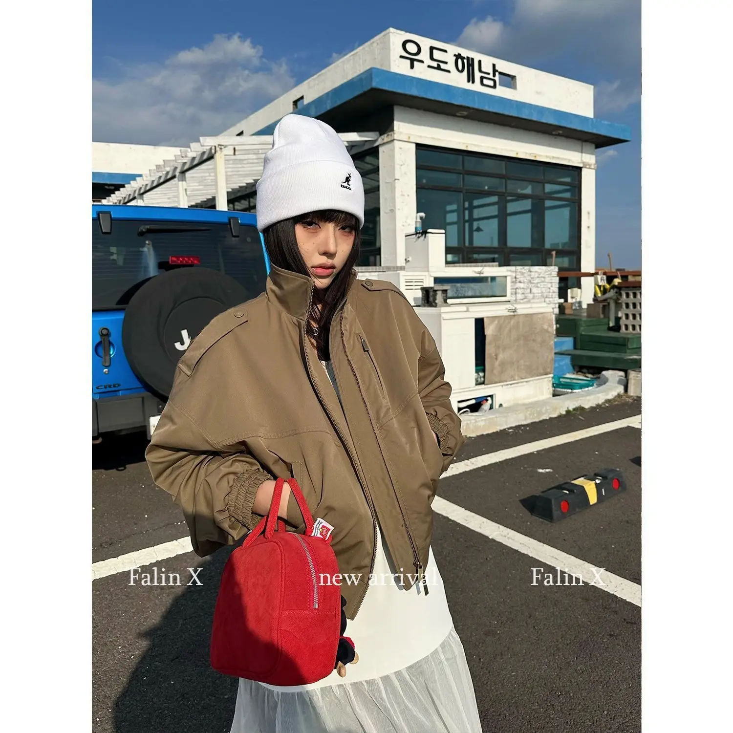 

Cotton New Spring and Autumn Korean Version Loose Slimming Lazy Style Striped Cardigan Mid Long Sleeved Hooded Sweatshirt