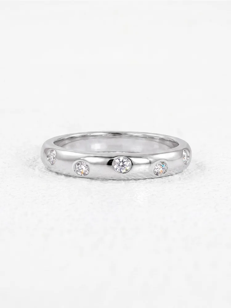 Echter minimalistischer runder Moissanit-Diamant mit Zertifikat, Ringe für Damen, für den täglichen Gebrauch und Partys, 925er Sterlingsilber, edler Schmuck. – Detail 7