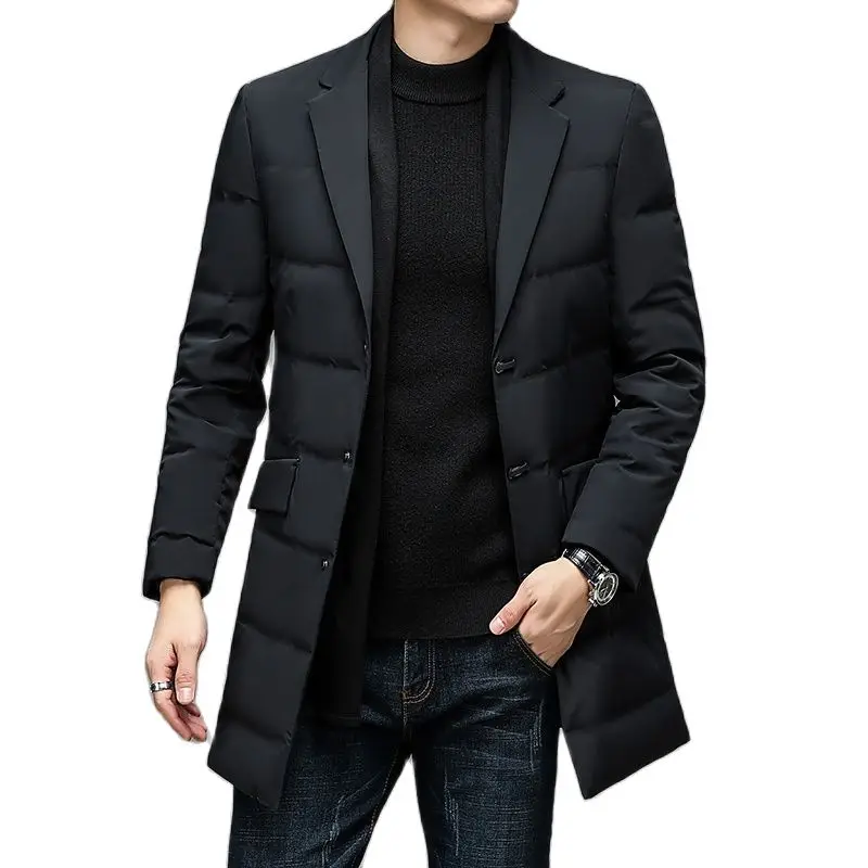 BATMO 2023 New Arrival Winter 90% White Duck Down Jackets Men,Mens Warm Thicked Trench Coat, 88091