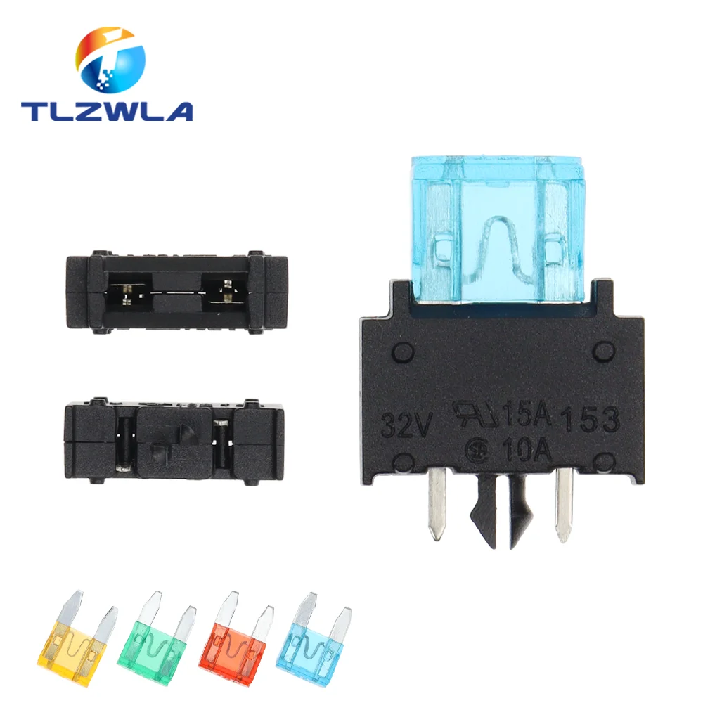 5PCS Mini Automotive Fuse Holder 01530008Z 15A32V PCB Panel Mounting High Temperature Resistance Mini Blade Fuse Holder