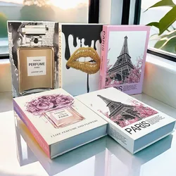 Luxury Perfume Fake Book Storage Box Rose Decorative Books Fashion Magazine Coffee Table Books Home Decor Shooting Props Bedroom