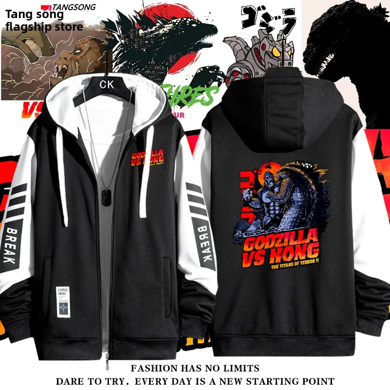 

King of Monsters Vs Kong Collaborative Outerwear Jaet ex Trendy Brand New Clothes Anti-Wind Long Sve Zipper