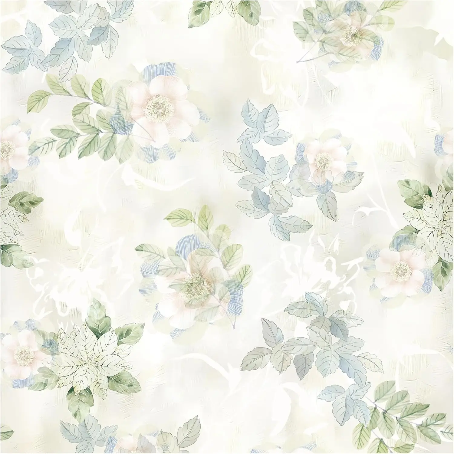Green Floral Peel and Stick Wallpaper Boho Removable Contact Paper Vinyl Leaf Self Adhesive Wallpaper for Bedroom Wall Furniture
