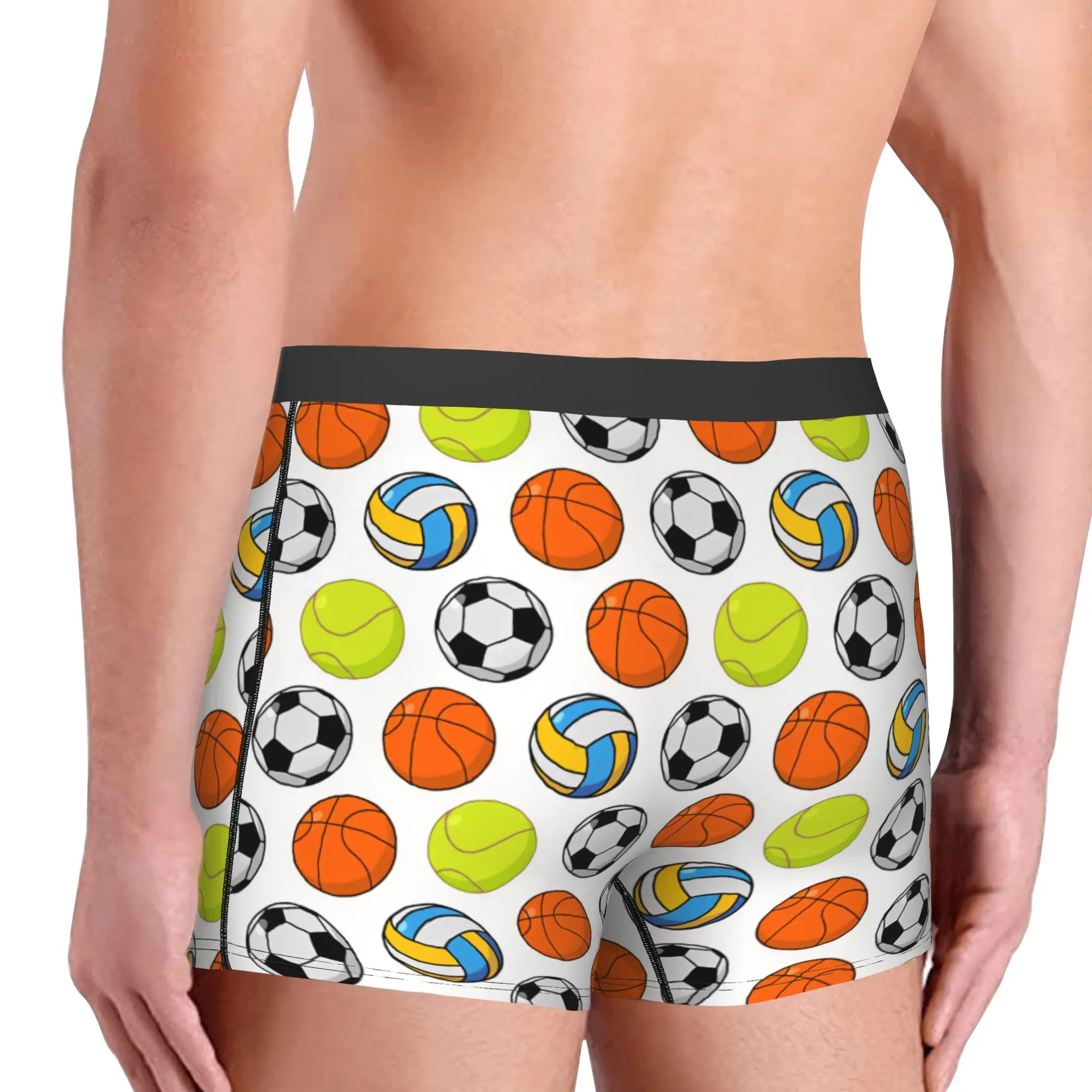 Soccerly Basketball Footbally Tennis ball Boxer Shorts For Men 3D Printed Sports Volleyball Briefs Breathable Underpants