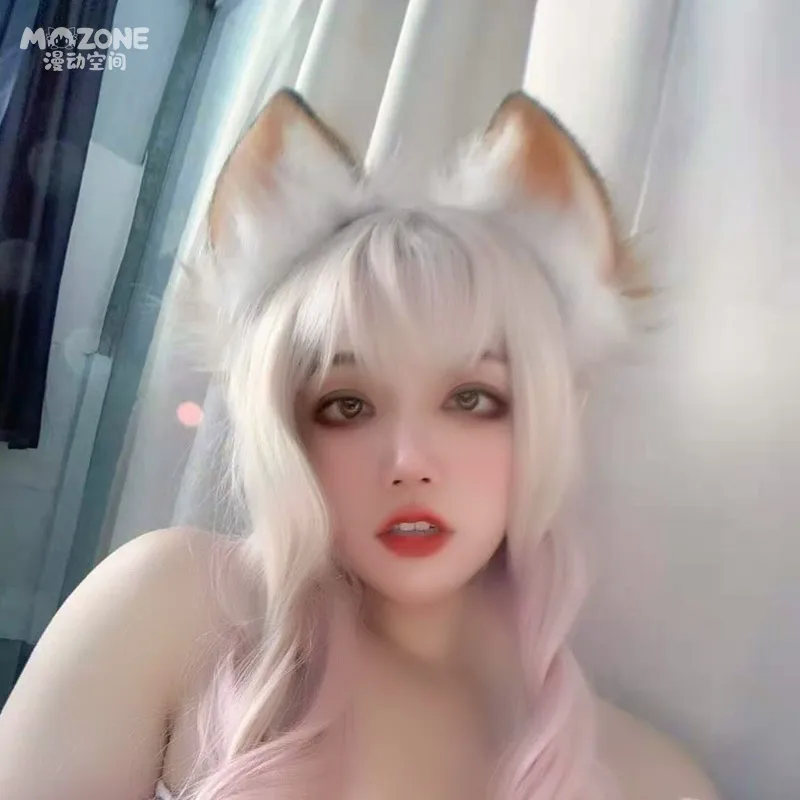 آذان القط تأثيري لطيف آذان الثعلب اليابانية لطيف فتاة أفخم لوليتا يدوية الصنع الحيوان الأذن غطاء الرأس jk اكسسوارات الثعلب الأذن عقال