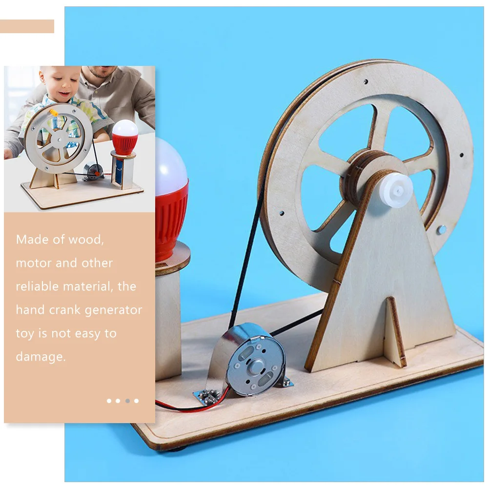 1 Set Hand Crank Generator Kit Eenvoudige montage voor Handheld Crank Generator Kids Diy Elektrische Building Stem Onderwijs Wetenschap
