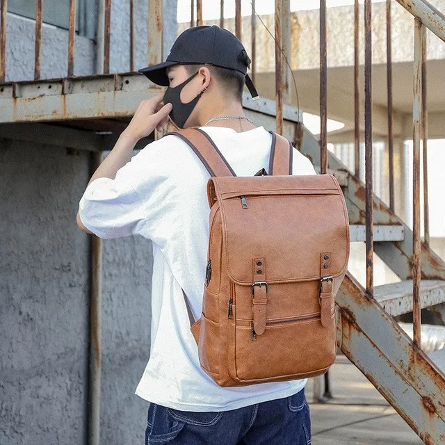 

Мужская повседневная сумка из искусственной кожи Prestige Vintage Sle, дорожная сумка для ноутбука, школьная сумка с мягкой ручкой, двухслойная внутренняя структура из полиэстера