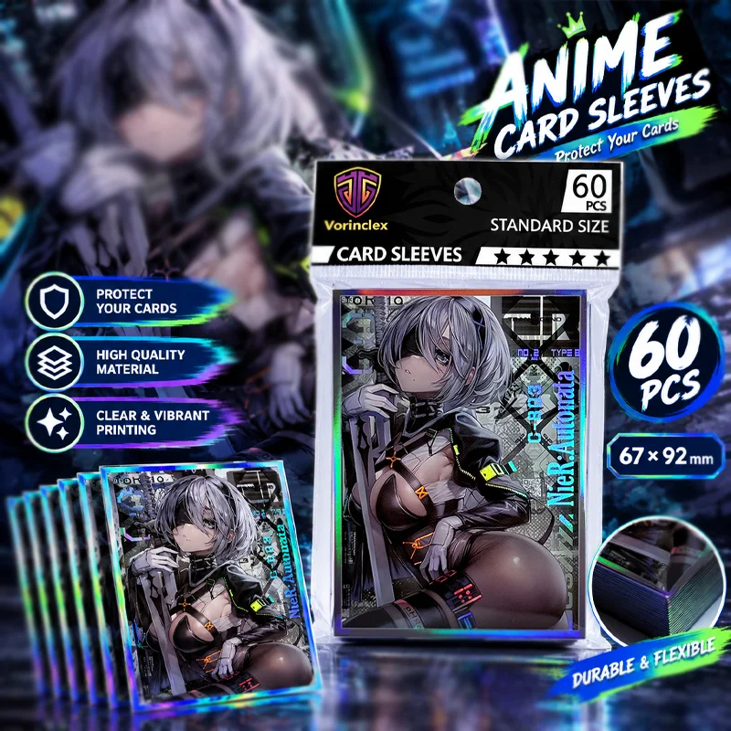 60PCS 67x92mm Nier Holographic Anime Card Sleeves Standard Size TCG Card Protector MTG PTCG Trading Card Waifu Sleeves