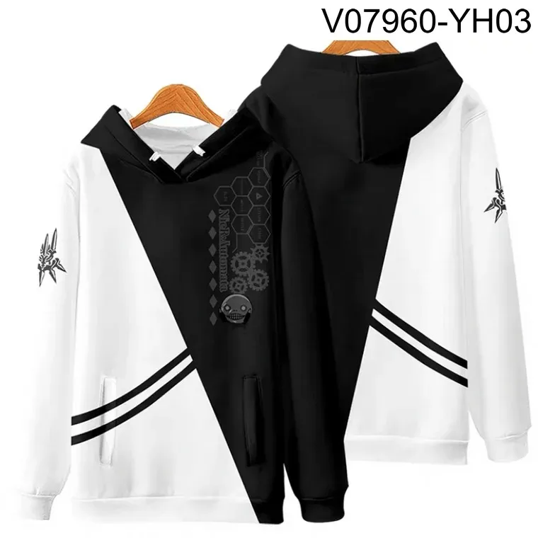 

Novo jogo nier: automata 3d impressão masculina/womens outono moda crianças hoodies moletom manga longa adolescente pollover