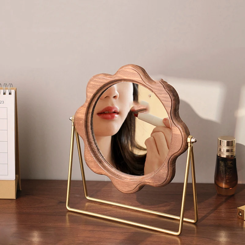 

Cosmetics Barber Mirror Desk Dressing Funky Luxury Korean Bathroom Irregular Traffic Mirror Vanity Spiegel Wand Home Products