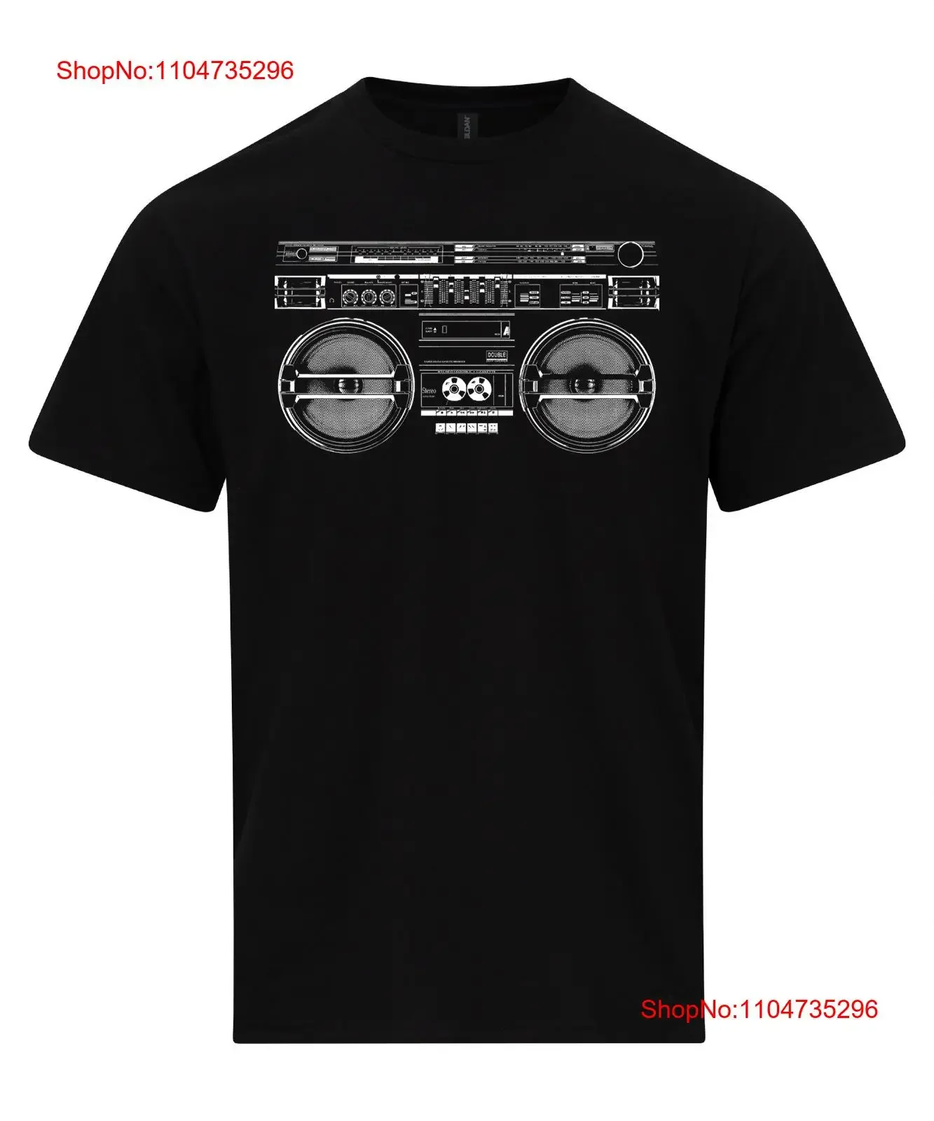 Vintage Retro Ghettoblaster camiseta Boombox Boom Box vintage lavado moda streetwear gráfico Casual versátil