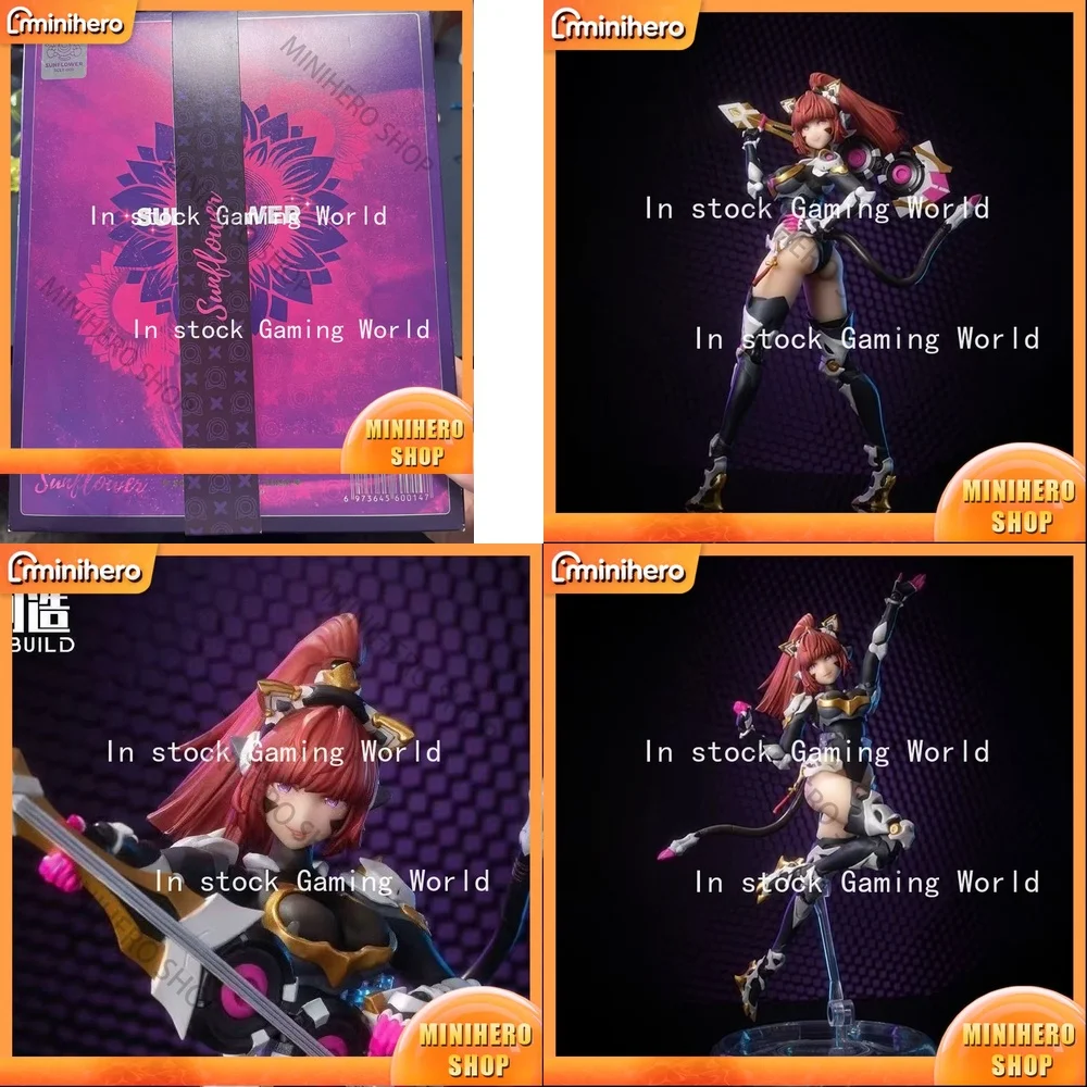 

In Stock Big Fire Bird Sunflower Machine Girl Science Cat Girl Team Super Action Figure Articulated Collectible Model