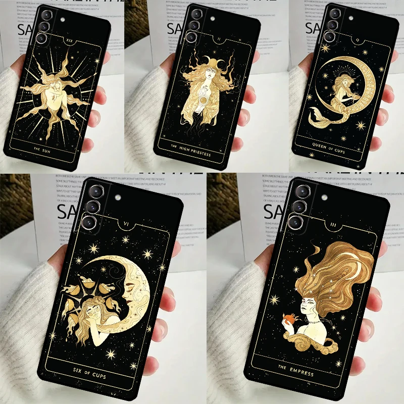 Witches moon Tarot Mystery totem Cover For Samsung Galaxy S23 S24 Ultra S8 S9 S10 S22 Plus Note 10 20 Ultra S20 S21 FE Case