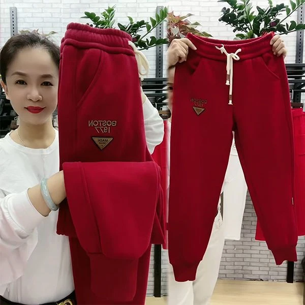 Women's Casual Sports Pants Spring Autumn New Loose Harem Pants Cuffed Long Pants Slimming Winter Fleece High Waist Commute S...