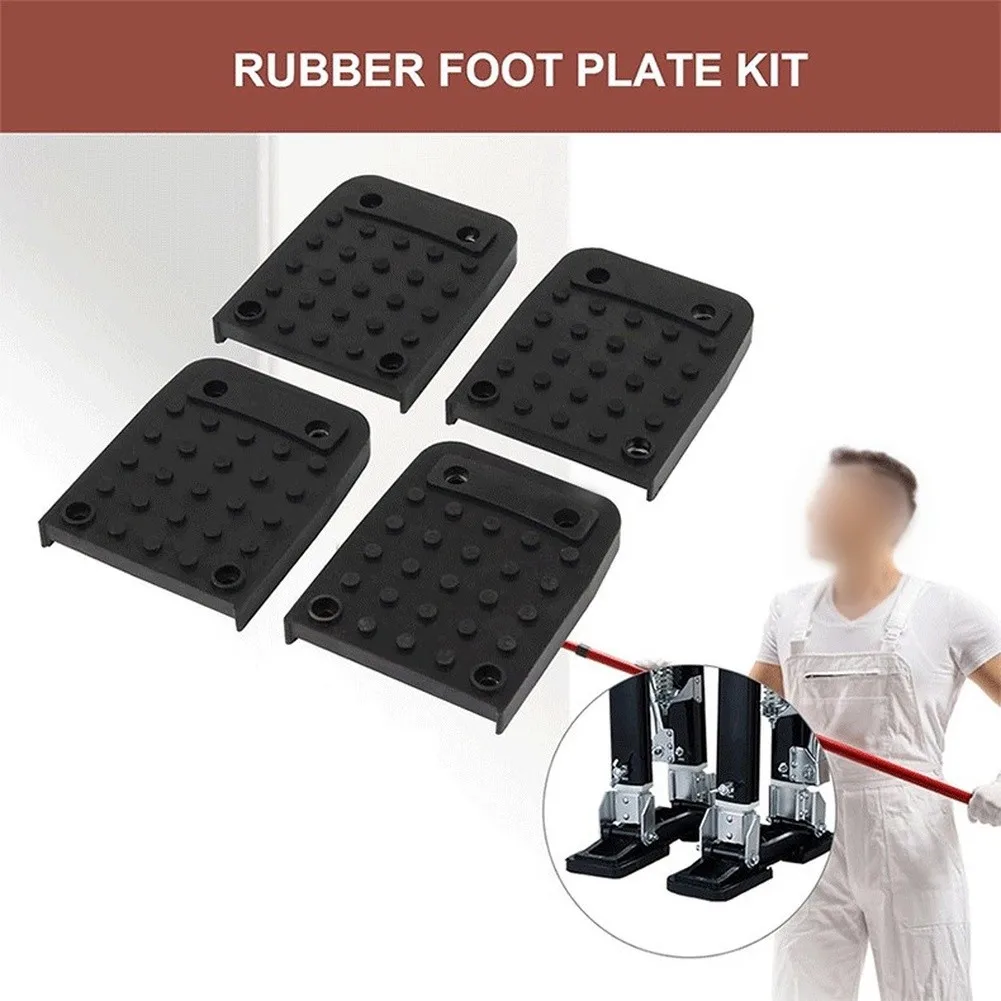 Rubber Foot Pads for Dry Stilts Optimized for Gypsum Board Hanging and Ceiling Grid Work on Horizontal Vertical Surfaces
