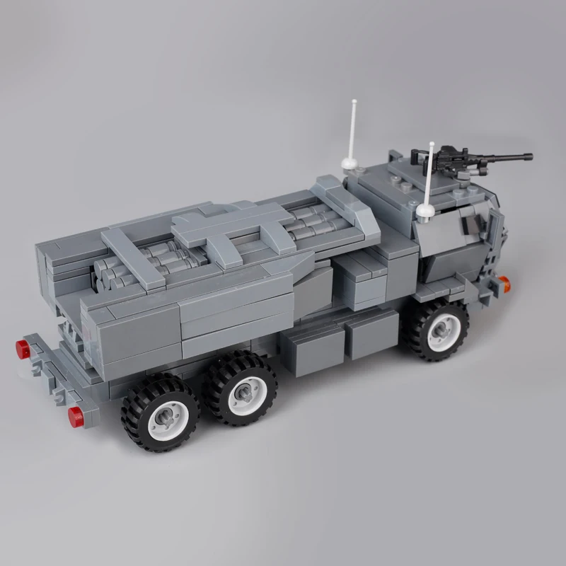 Mliatry Tank US Army Wheeled Launch Vehicle HIMARS Building Blocks M142 High Mobility Artillery Rocket Mini Car Model Brick Toys