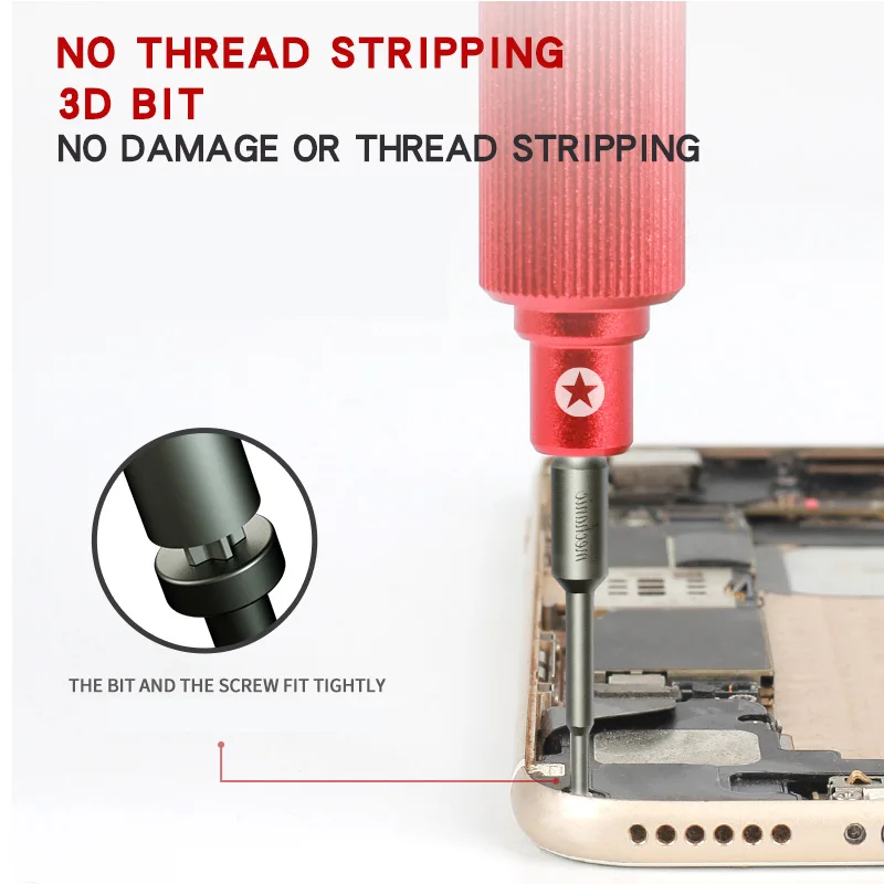 MECHANIC iShell 3D Red Magnetic Precision Screwdriver Set Anti Slip High Hardness Disassemble Tool for Mobile Phone Repair