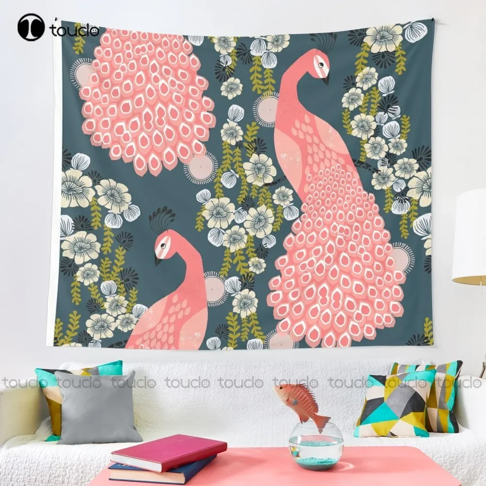 Peacock By Andrea Lauren  Tapestry Wall Tapestry Tapestry Wall Hanging For Living Room Bedroom Dorm Room Home Decor High Quality