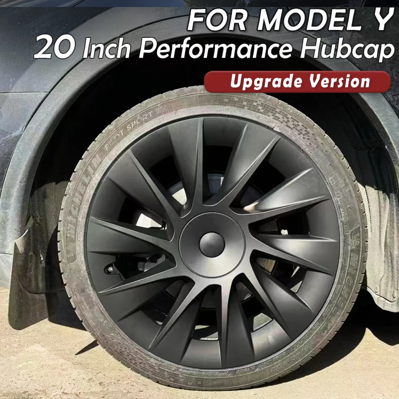 4PCS Car Hub Cap Performance Replacement  for Tesla Model Y 20 Inch Wheel Cap Automobile Hubcap Full Cover Accessories 2022 2023