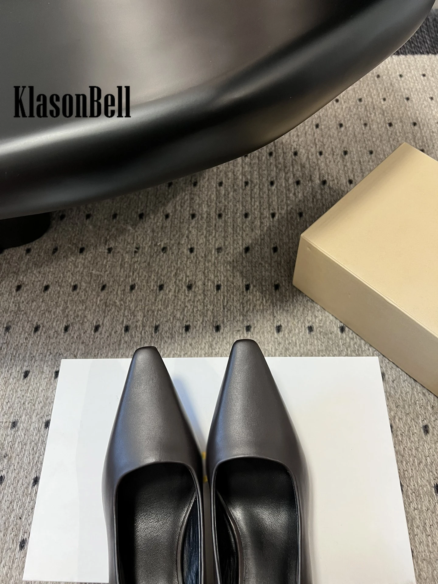 4.9 KlasonBell Vintage Elegant Kitten Heels Pumps For Women Simple Temperament Square Toe Genuine Leather Shoes