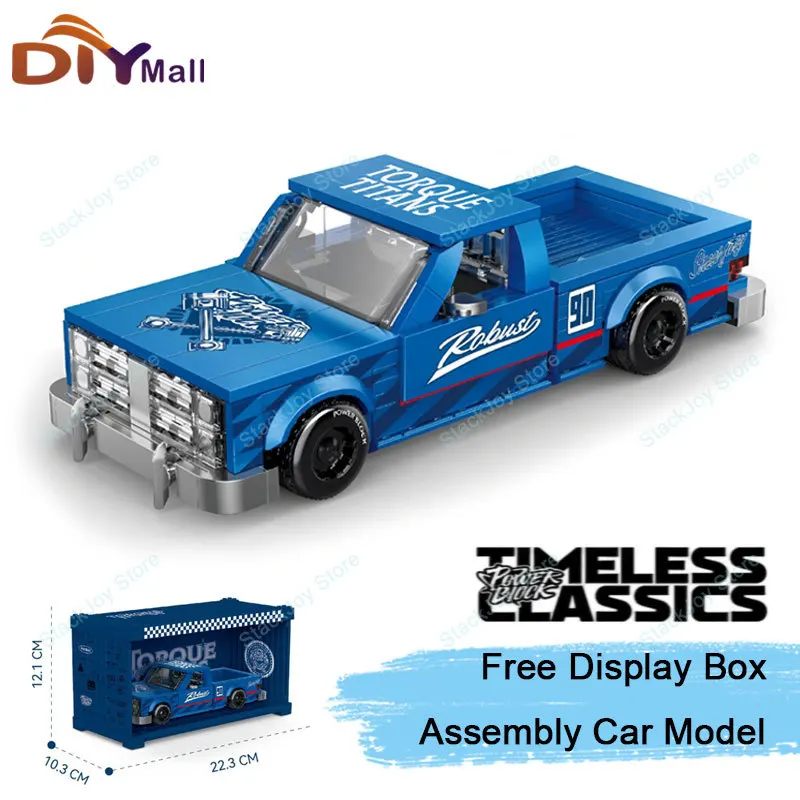

MOC Vintage Pickup Truck Car Series Building Blocks City Technical Racing Car Container Assembly Toys for Children Birthday Gift