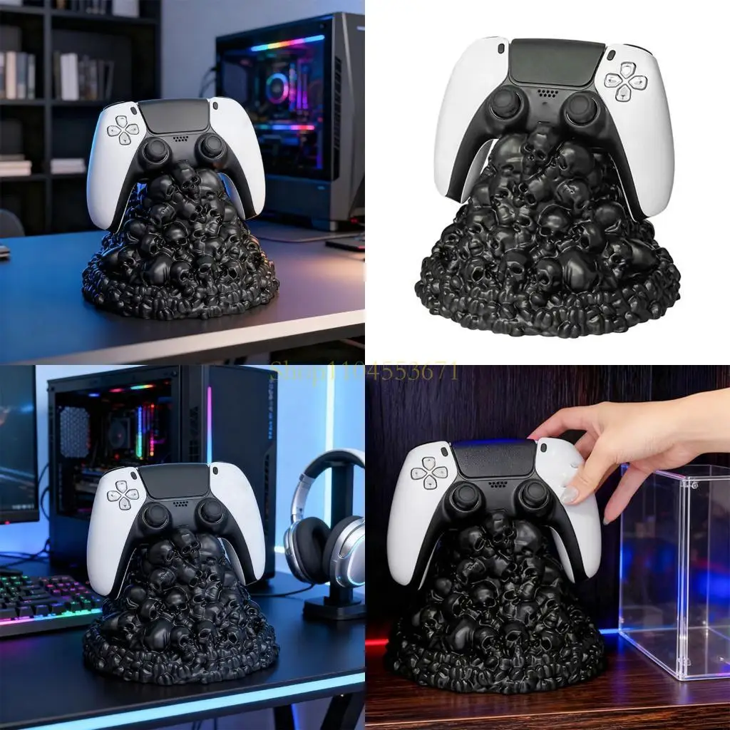 Best Seller Multiple Device Gaming Accessory Holder Support Sturdy Skull Themed Rubber Base