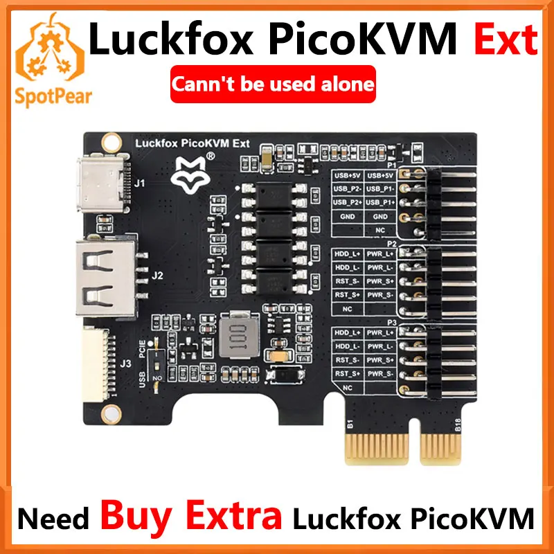 

Плата расширения Luckfox PicoKVM Ext PCIe с USB и удаленным управлением питанием для Luckfox PicoKVM