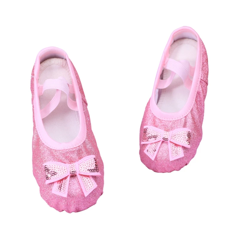 Kids Dance Slippers Girls Ballet Shoes  Professional Canvas Soft Sole Shiny Ballet Dance Girls Female Ballet Gym Dance Shoes