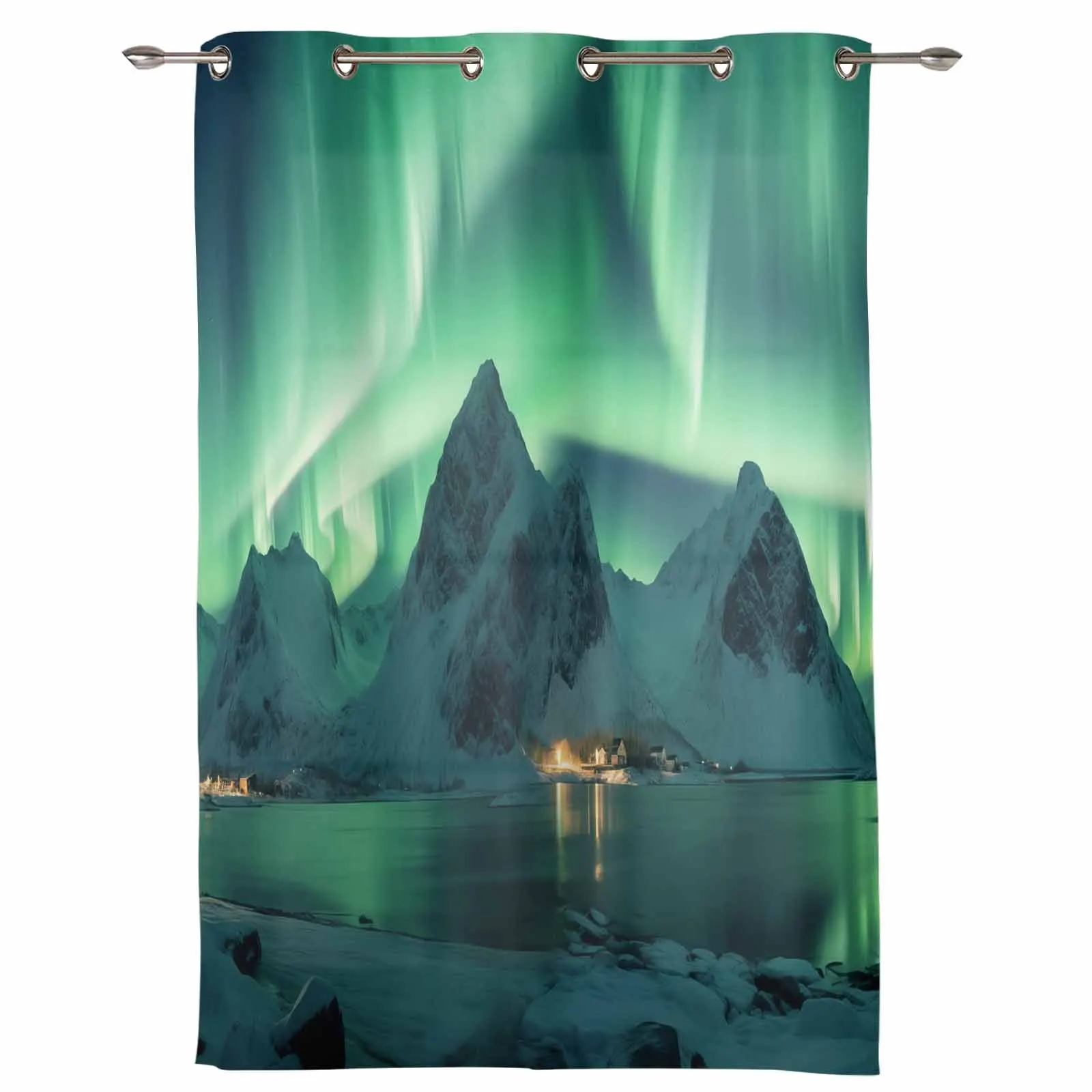 Holiday Aurora Icelandic Scenery Modern Curtains for Living Room Home Decoration Hotel Drapes Bedroom Window Treatments