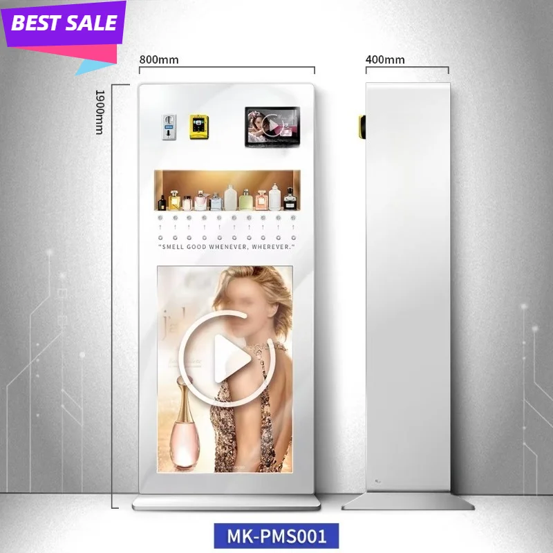 Retail White Fragrance Dispenser with Automatic Digital Control and Easy Refill Perfume Vending Machine Customized