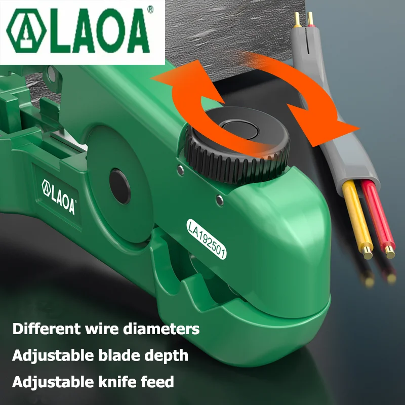 LAOA Mini Multifunctional Wire Stripper 3.2-9.5mm Adjustable Network Stripping Wire Cable Cutter Tools