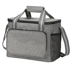 Large Insulated Lunch Bag Black Waterproof Leak-proof Thickened Handheld/Shoulder Carry Outdoor Picnic Lunch Bag