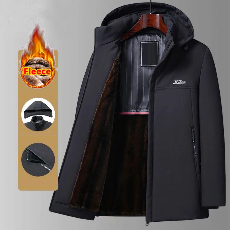 

Новая мужская зимняя куртка с капюшоном, утепленные флисовые парки, мужская уличная повседневная парка, пальто, верхняя одежда, лыжные куртки для сноуборда для мужчин, черные