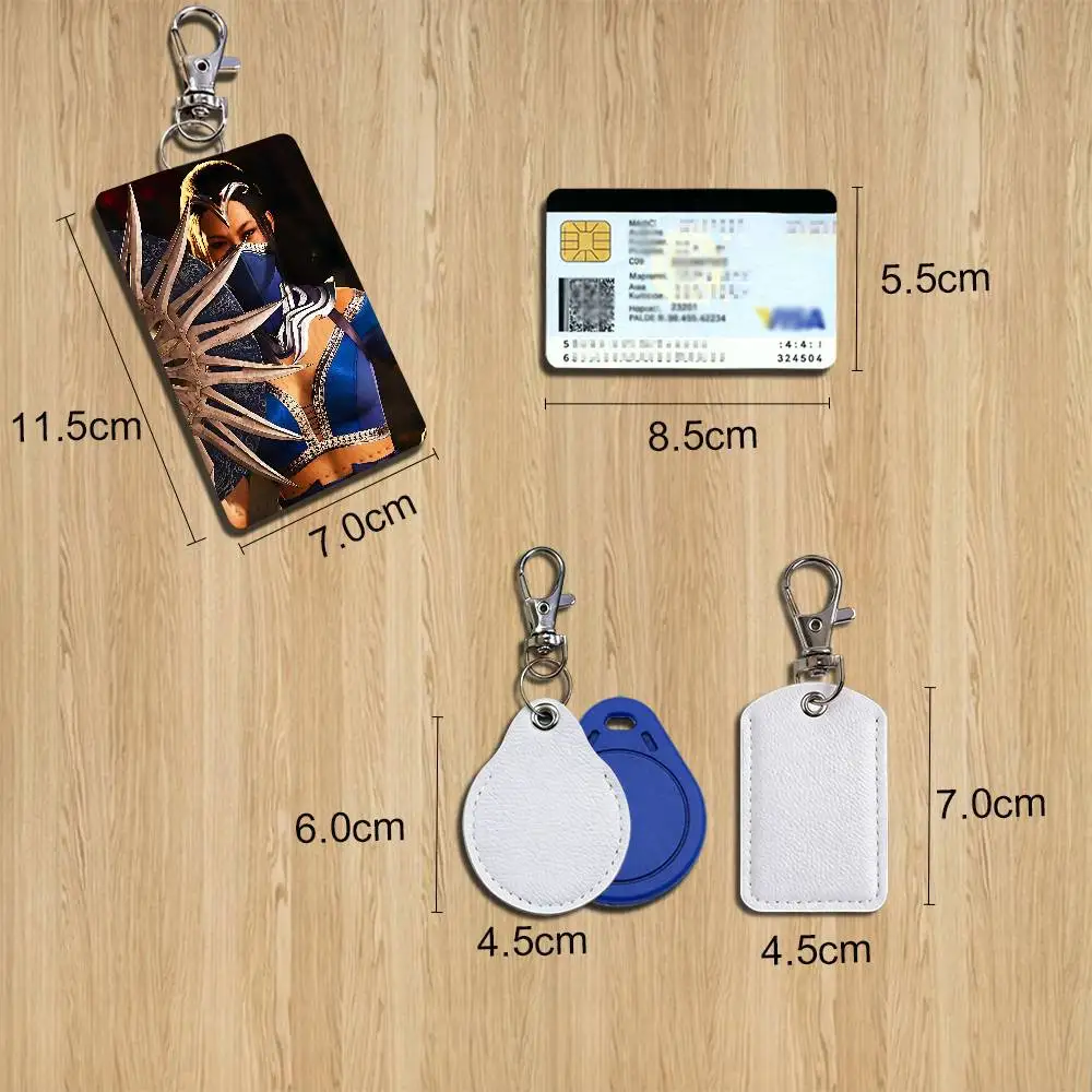 Kitana Johnny Cage Mortal Kombat Cartoon Singer Anime Card Keychain Fashion Pendant Bag ID Door Card Holder Bus Card Cute Adult
