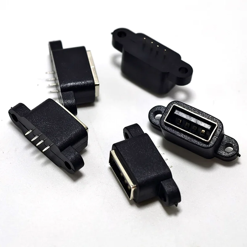 1/5/10Pcs Micro USB 5pin / USB 2.0 A /Type C 3.1 USB C Waterproof Female Connector With Screw Hole For DIY Fast Charger Cable