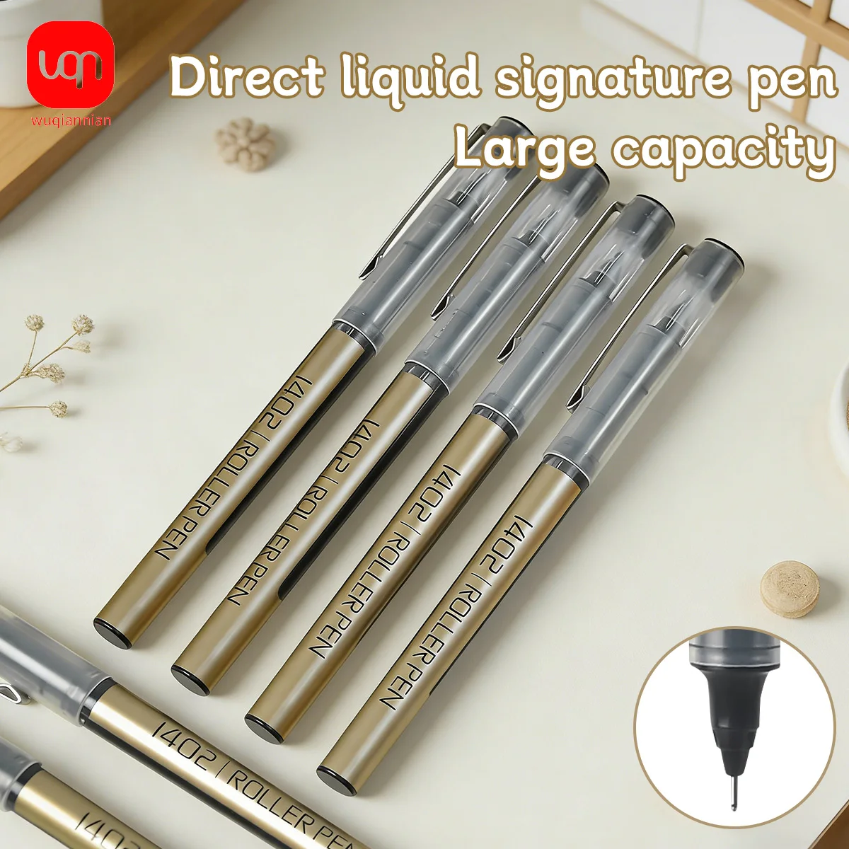 Metal Direct-Flow Ballpoint Pen,0.5mm Fine Tip, Large-Capacity Quick-Dry Ink, Ballpoint Pen For Signatures,School Office Supplie