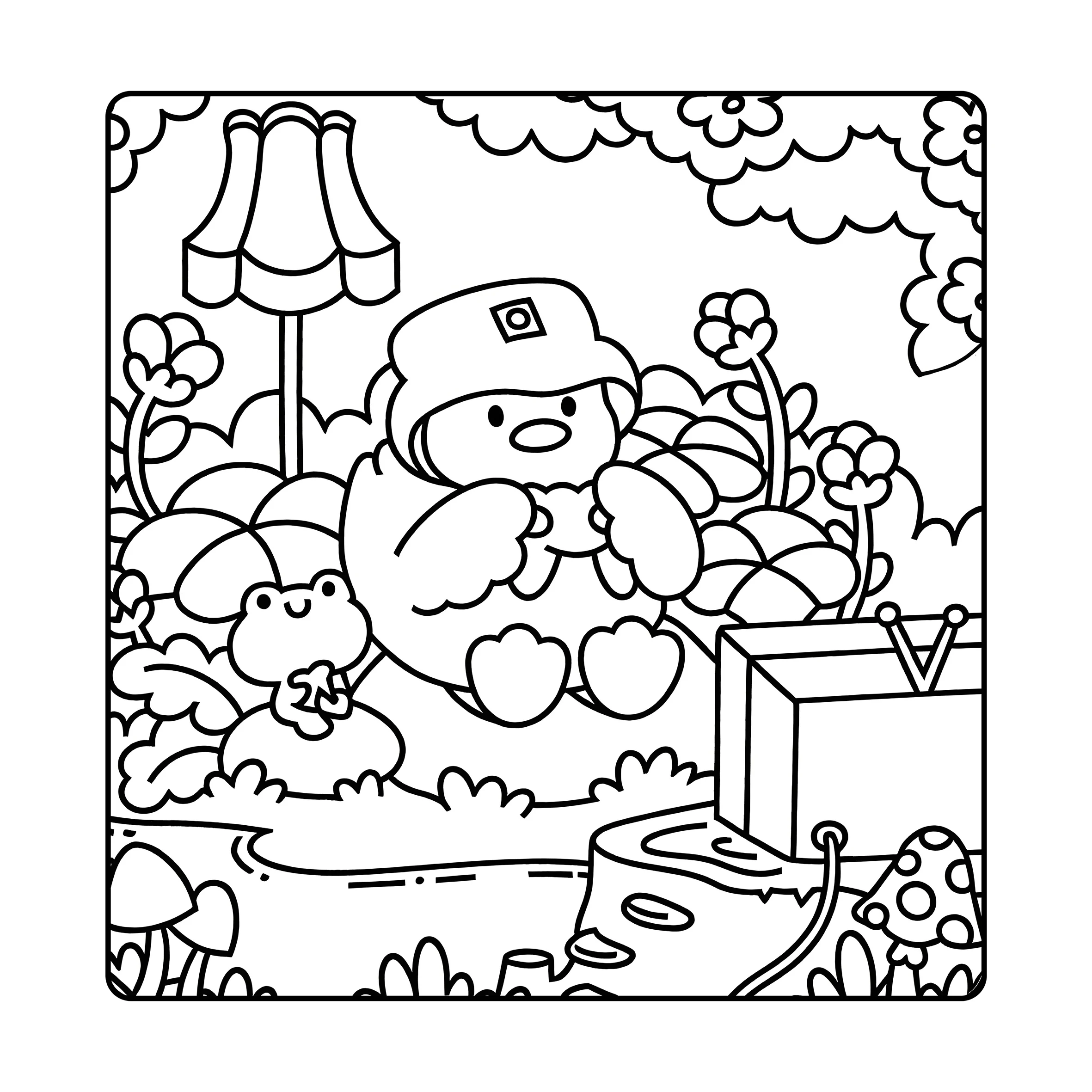 CUTE Bold-easy Patterns Coloring Book for Adults Cute Drawing Book Perfect Gift for Party and Birthday