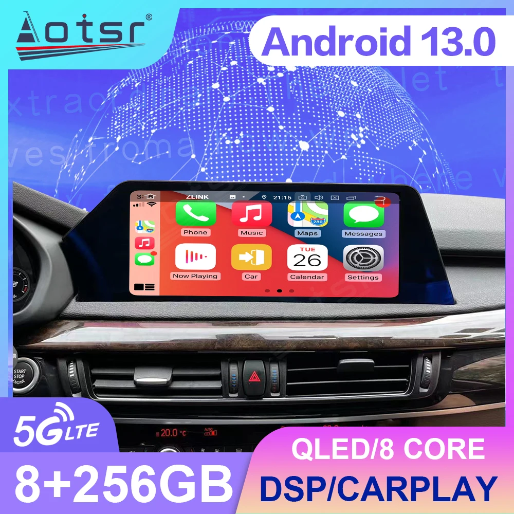 Wireless Apple CarPlay Android 13.0 Auto Car Multimedia For BMW X6 2016-2018 CCC CIC Radio GPS 4G Car Radio