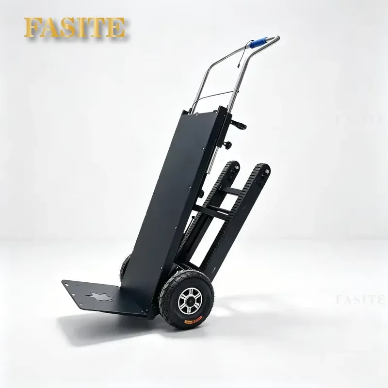 400kg Heavy Duty Electric Tracked Stair Climber 10-inch Large Wheels 48V Lithium Battery Foldable Steel Shopping Tools
