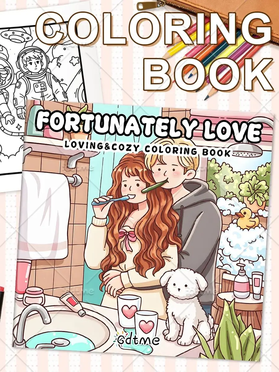 FORTUNATELY LOVE kleurboek voor volwassenen met schattige, gezellige dagelijkse activiteiten voor ontspanning (Cozy Spaces Coloring) - afbeelding 2