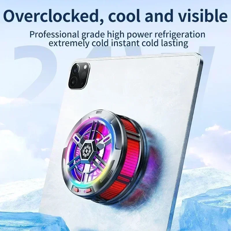 X100 Magnetic/Back-clip 2 IN 1 Semiconductor Cooling Fan Radiator for IPad IOS Android Tablet Universal 3 Gears PUBG Game Cooler