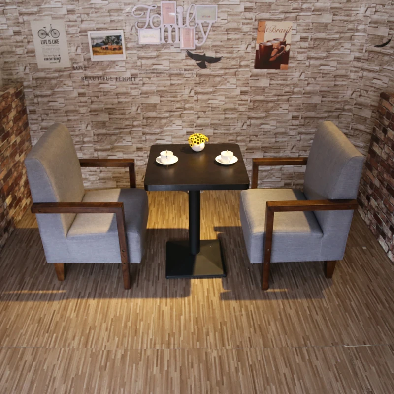

#Modern Solid Wood Restaurant Table And Fabric Sofa Set For Commercial Use In Hotel Mall Kitchen