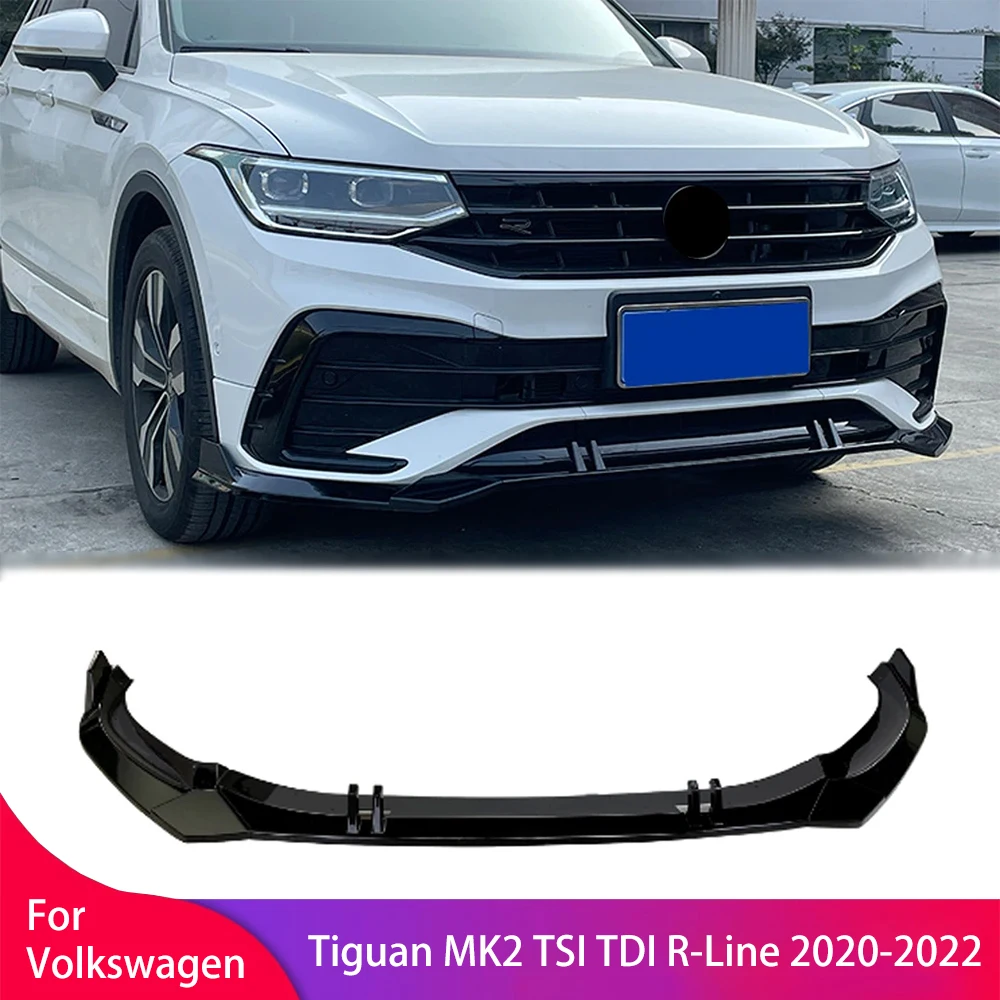 

Front Bumper Lip Spoiler Splitters For Volkswagen Tiguan MK2 TSI TDI R-Line 2020-2022 Aprons Cover Guard Trim Body Kit