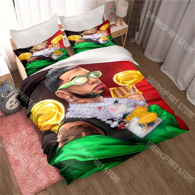 3D Printed Rapper Anuel AA Bedding Set for Boys Girls Duvet Cover Pillowcase Twin Queen King Full Single Double Sizes