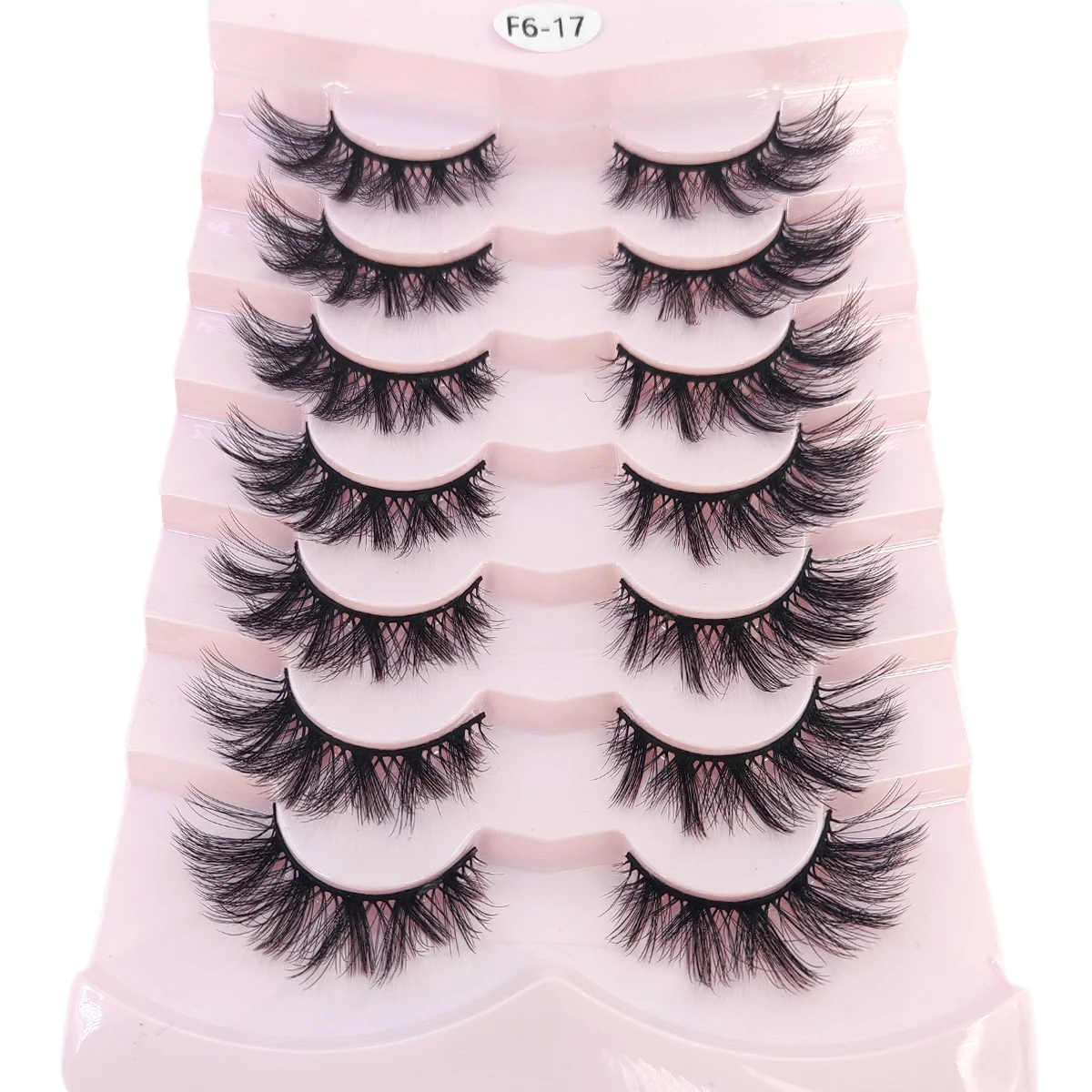 7 pares de cílios postiços de vison artificial 3D com cabelo bagunçado, cílios postiços grossos e longos de vison, cílios de maquiagem