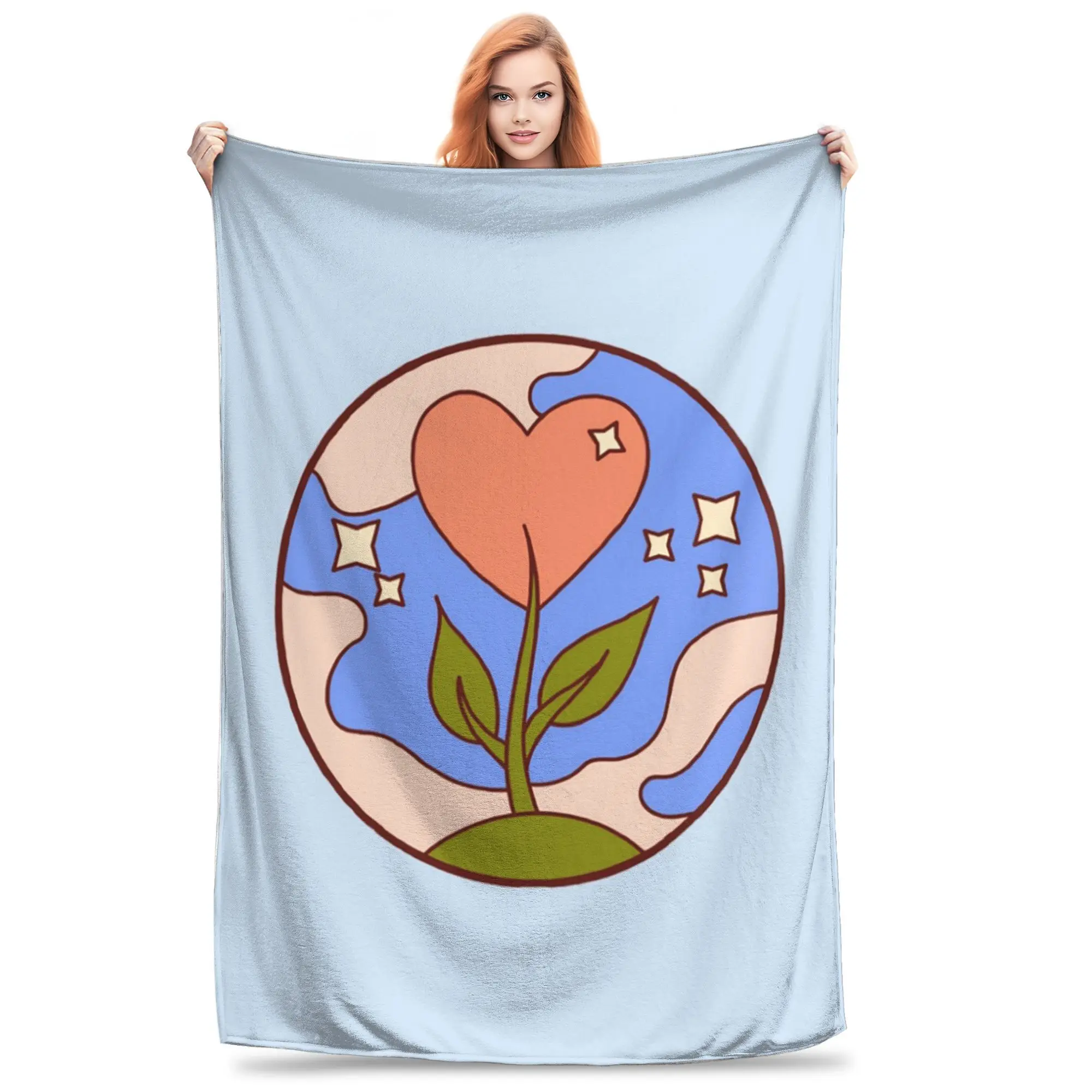 

Love Planet Blanket Multi-function Fleece Sofa Throw Blanket for Couch Bedding Office Throws Bedspread Quilt