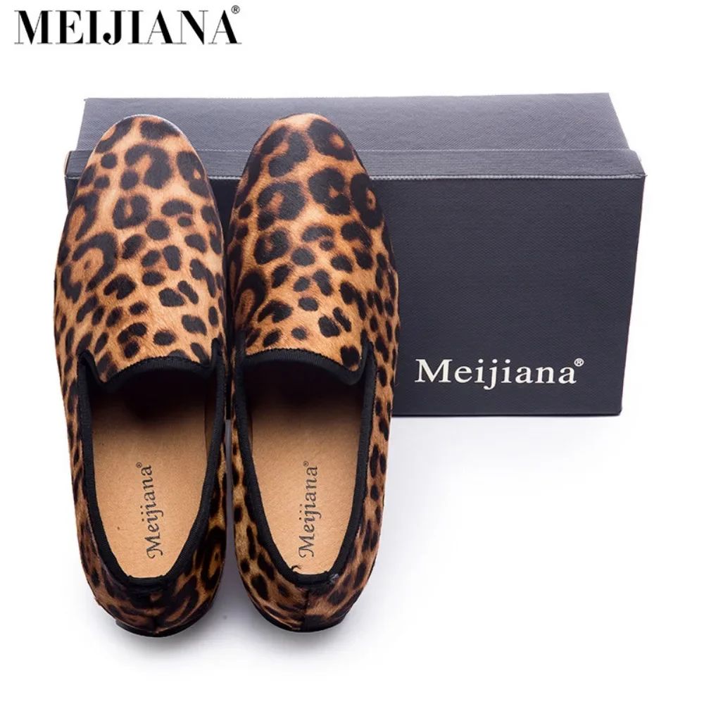 Men Social Shoe Autumn Luxury Men Dress Leather Shoe Fashion Leopard Print Flat Men Shoe Italian Business Casual Shoes Loafer