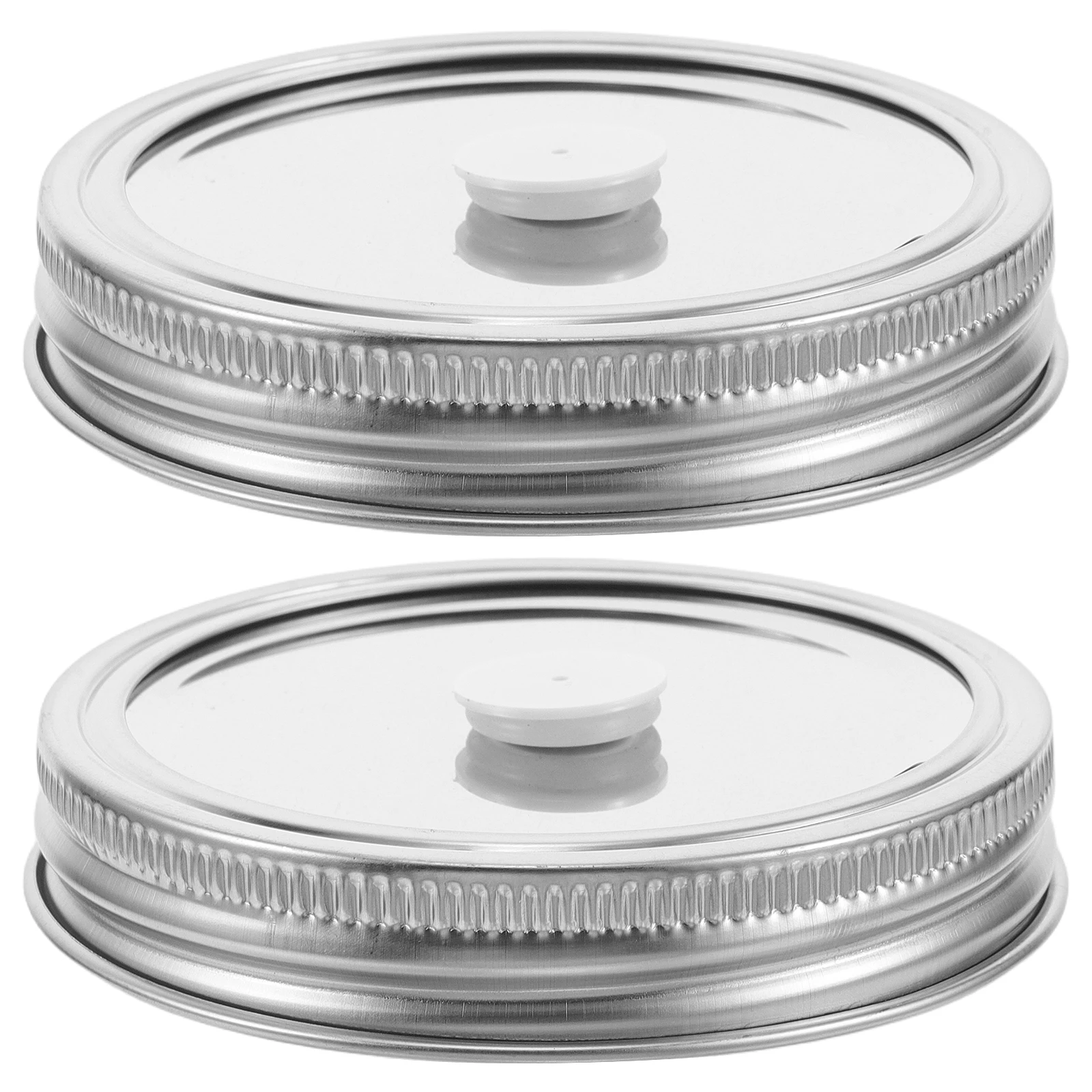 

2Pcs Stainless Steel Mason Jar Vacuum Sealer Lids Kit Split Design Airtight Seal Food Storage Fermentation Jar Vacuum Sealer
